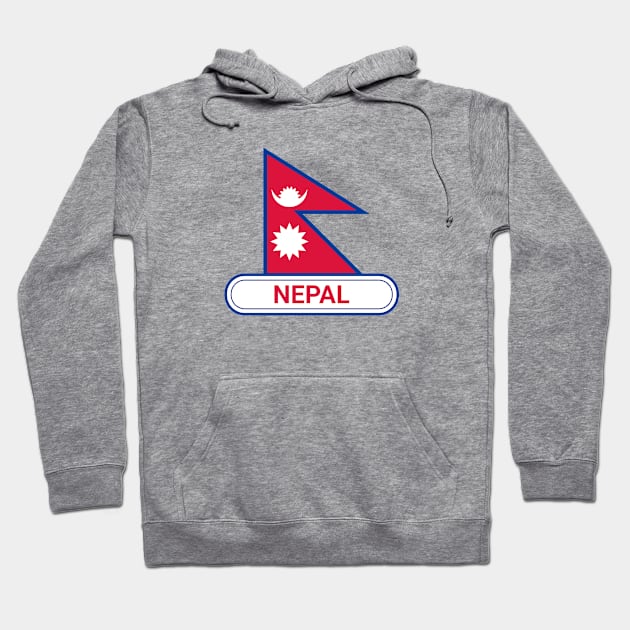 Nepal Country Badge - Nepal Flag Hoodie by Yesteeyear